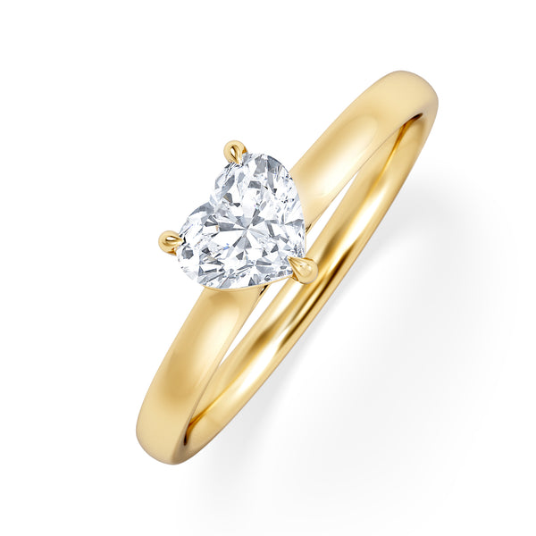 Amora Heart 0.50ct Lab Diamond Engagement Ring F/VS Set in 18K Gold